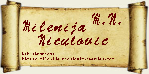 Milenija Niculović vizit kartica